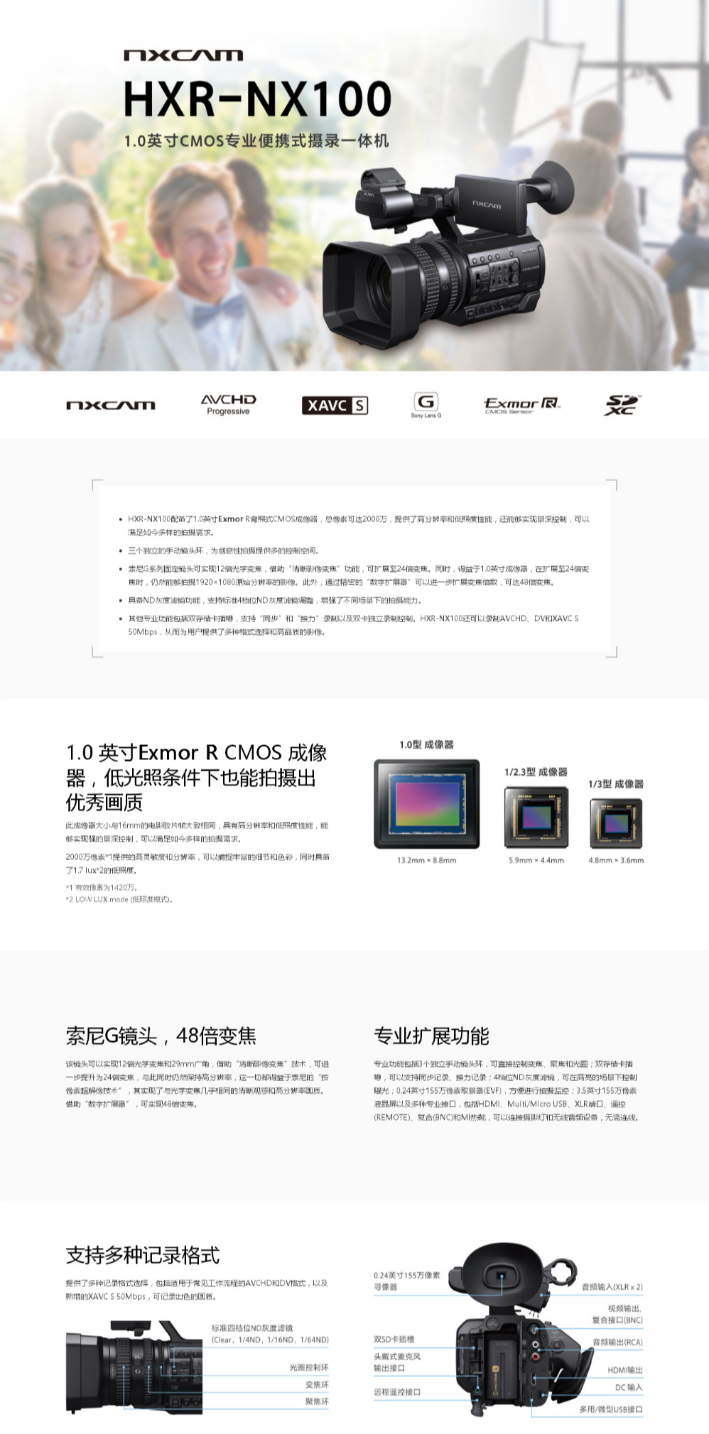 索尼HXR-NX100_Sony HXR-NX100_专业手持式摄录一体机_报价,价格,配置,详情-.png